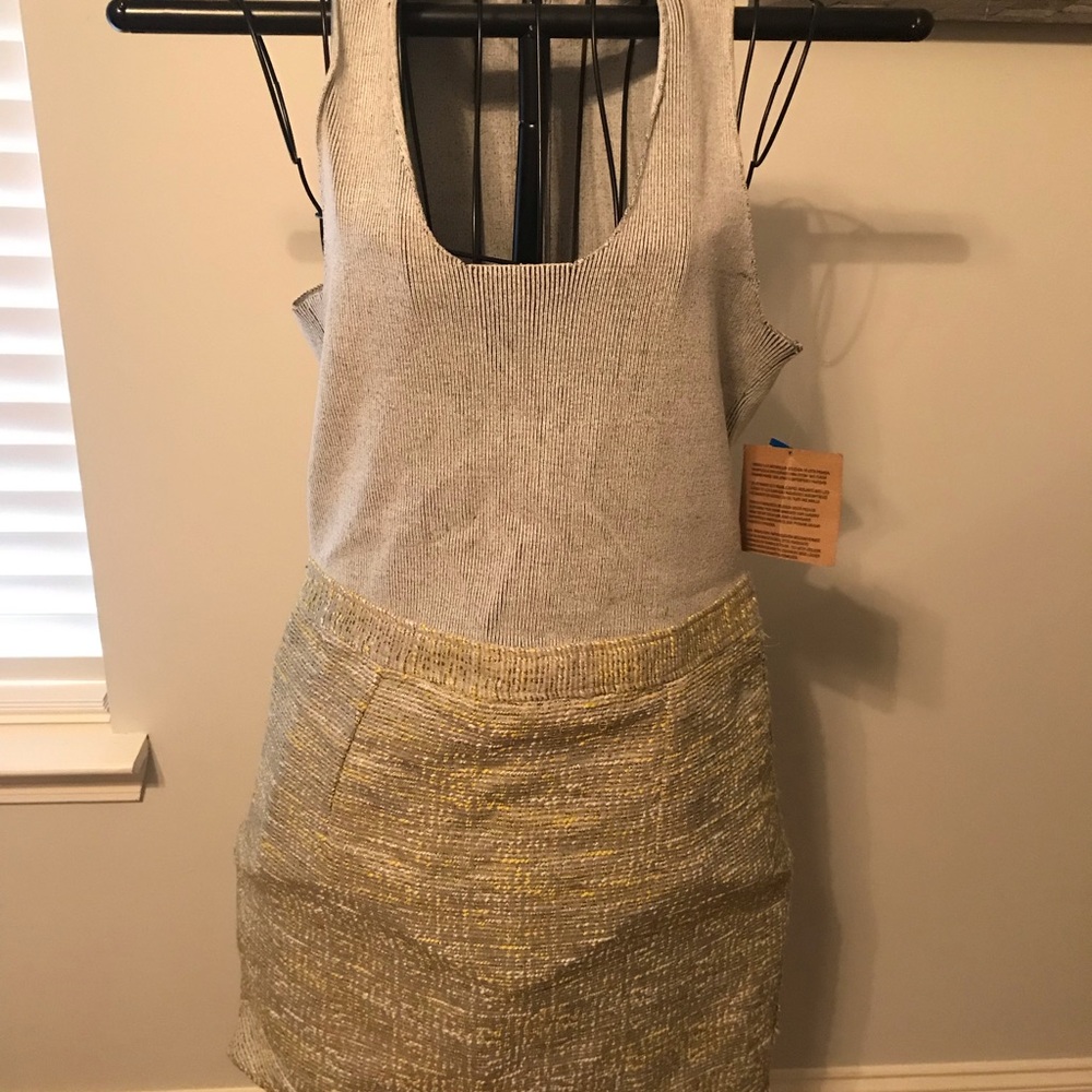 Rachel Roy Knit Tweed Twofer Dress XL